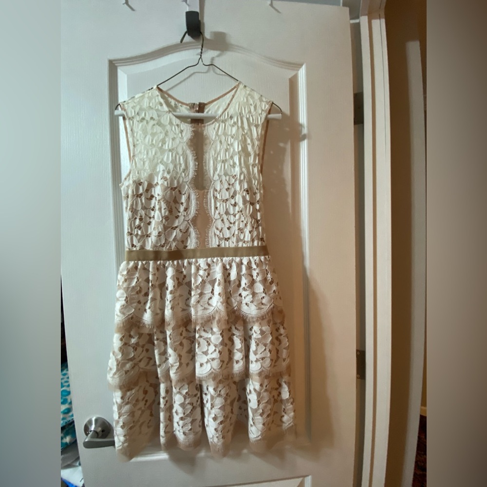 Mini dress. Off white lace. Beautiful! Never worn.